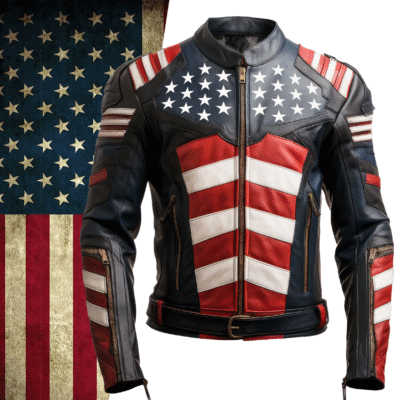 USA Flag 4th July Independence Day Leather Jacket