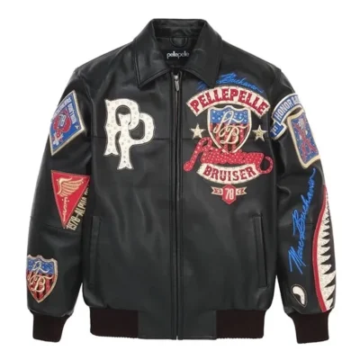 American-Bruiser-Pelle-Pelle-Men-Marc-Buchanan-Plush-Black-Jacket
