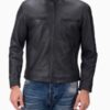 Men’s Austere Matte Black Leather Biker Jacket