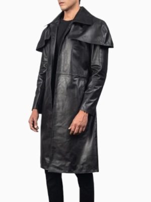 Men’s Classic Black Leather Duster