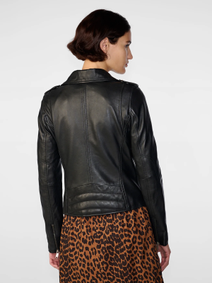 Women’s Madeline Asymmetrical Black Leather Jacket
