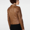 Women’s Madeline Asymmetrical Brown Leather Jacket - Image 2