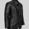 Men’s Medieval Black Leather Blazer - Image 2