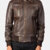 Men’s Aaron Brown Leather Bomber Jacket