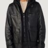 Men’s Adrian Leather Black Jacket - Image 2