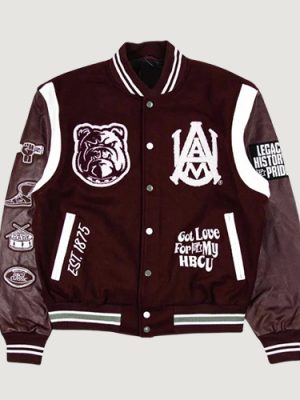 Men’s Alabama A&M University Motto 3.0 Varsity Maroon Jacket
