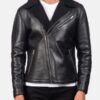 Men’s Alberto Shearling Black Leather Jacket