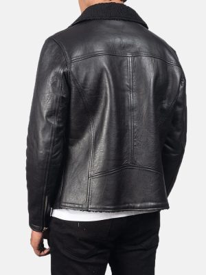 Men’s Alberto Shearling Black Leather Jacket
