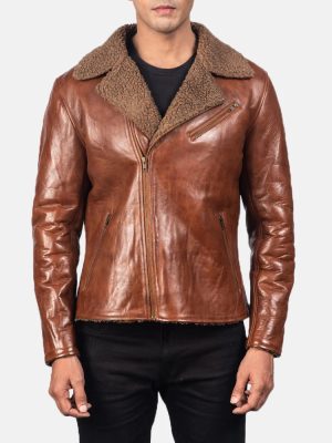 Men’s Alberto Shearling Brown Leather Jacket