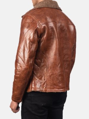 Men’s Alberto Shearling Brown Leather Jacket