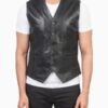 Men’s Auden Black Leather Vest - Image 2