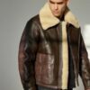 Men’s Aviator B3 Bomber Brown Leather Jacket