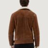Men’s Aviator Tan&Off White Brown Shearling Jacket - Image 2