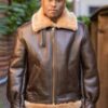 Men’s B-3 Sheepskin Leather Bomber Shearling Brown Jacket