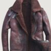 Men’s B3 Bomber Sheepskin Shearling Wool Brown Leather Jacket