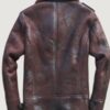 Men’s B3 Bomber Sheepskin Shearling Wool Brown Leather Jacket - Image 2