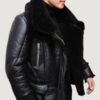Men’s B3 Bomber Winter Wool Lamb Fur Aviator Black Jacket