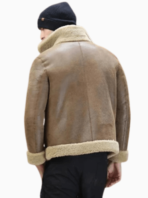 Men’s B3 Brown RAF Flight Sheepskin Shearling Leather Jacket