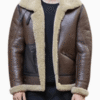 Men’s B3 Flight Brown Aviator Shearling Sheepskin Leather Jacket