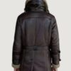 Men’s B3 Flight Brown Jacket Men’s Shearling Aviator Fur Long Coat - Image 2