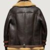 Men’s B3 Flight Sheepskin Aviator Fur Brown Leather Jacket - Image 2