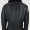 Men’s B3 Fur Bomber Shearling Black Leather Pilot Flying Aviation Jacket - Image 2