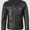 Men’s Black Lambskin Leather Biker Style Jacket
