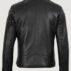 Men’s Black Lambskin Leather Biker Style Jacket - Image 2