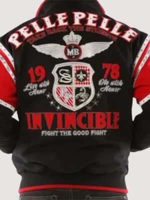 Men’s Black Red Pelle Pelle Invincible Wool Jacket