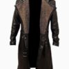 Men’s Blade Runner Brown Leather Trench Long Coat