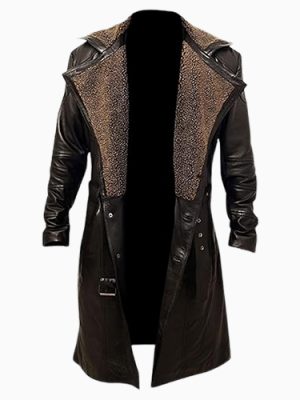 Men’s Blade Runner Brown Leather Trench Long Coat