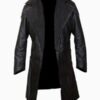 Men’s Blade Runner Genuine Real Leather Black Trench Coat - Image 2