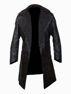 Men’s Blade Runner Genuine Real Leather Black Trench Coat
