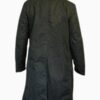 Men’s Leather Blade Cotton Runner Black Long Coat - Image 2