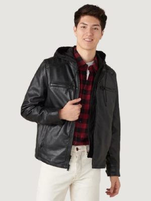 Men’s Blake Genuine Leather Jacket With Hood