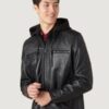 Men’s Blake Genuine Leather Jacket With Hood - Image 2
