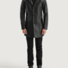Men’s Brawnton Black Leather Coat