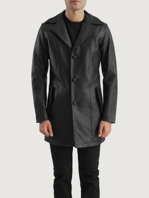 Men’s Brawnton Black Leather Coat