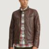Men’s Brent Leather Brown Jacket - Image 2