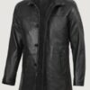 Men’s Bristol Black Lambskin Leather Car Coat