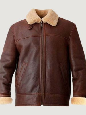 Men’s Brown Aviator Shearling Brown Leather Jacket