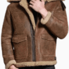Men’s Brown B3 Sheepskin Fur Shearling Leather Jacket Coat