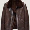 Men’s Brown Distressed B3 Shearling Leather Jacket