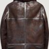 Men’s Brown Distressed B3 Shearling Leather Jacket - Image 2