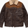 Men’s Brown Sheepskin Pilot Shearling B3 Bomber Leather Jacket - Image 2