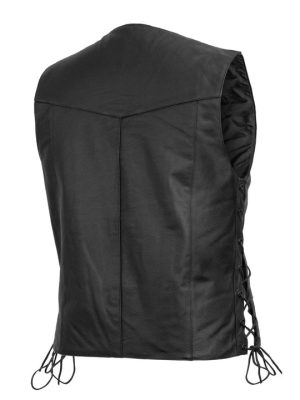 Men’s Carbine Western Style Leather Motorcycle Vest