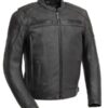 Men’s Chaos Leather Black Motorcycle Jacket - Image 2