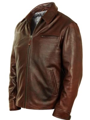 Men’s Chicago Route 66 Vintage Brown Leather Jacket