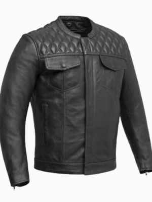 Men’s Cinder Cafe Style Leather Jacket