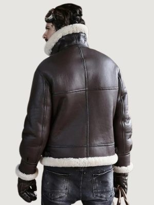Men’s Classic B3 Sheepskin Black Bomber Shearling Leather Jacket